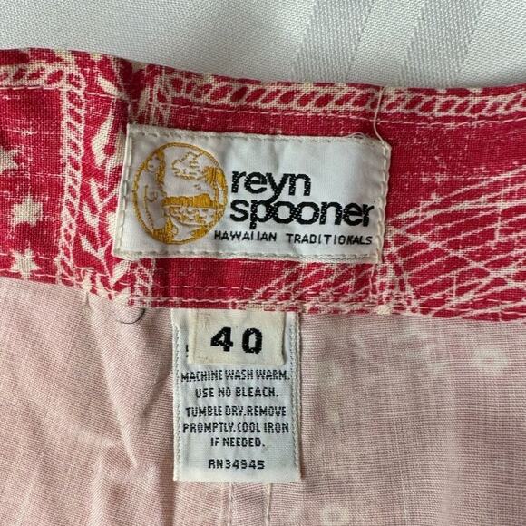 Reyn Spooner Men’s Hawaiian Shorts 40 Vintage Cotton Polyester - Picture 3 of 4